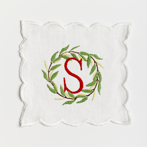 Singled Letter Wreath Cocktail Napkins