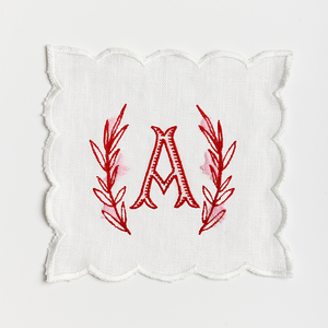 Single Letter Flower Frame Cocktail Napkins