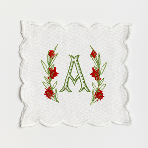 Single Letter Flower Frame Cocktail Napkins