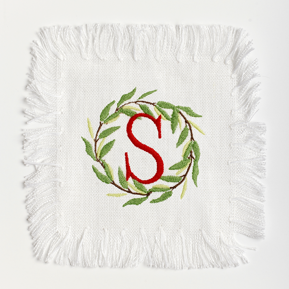 Singled Letter Wreath Cocktail Napkins