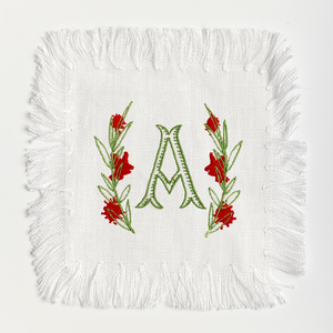 Single Letter Flower Frame Cocktail Napkins