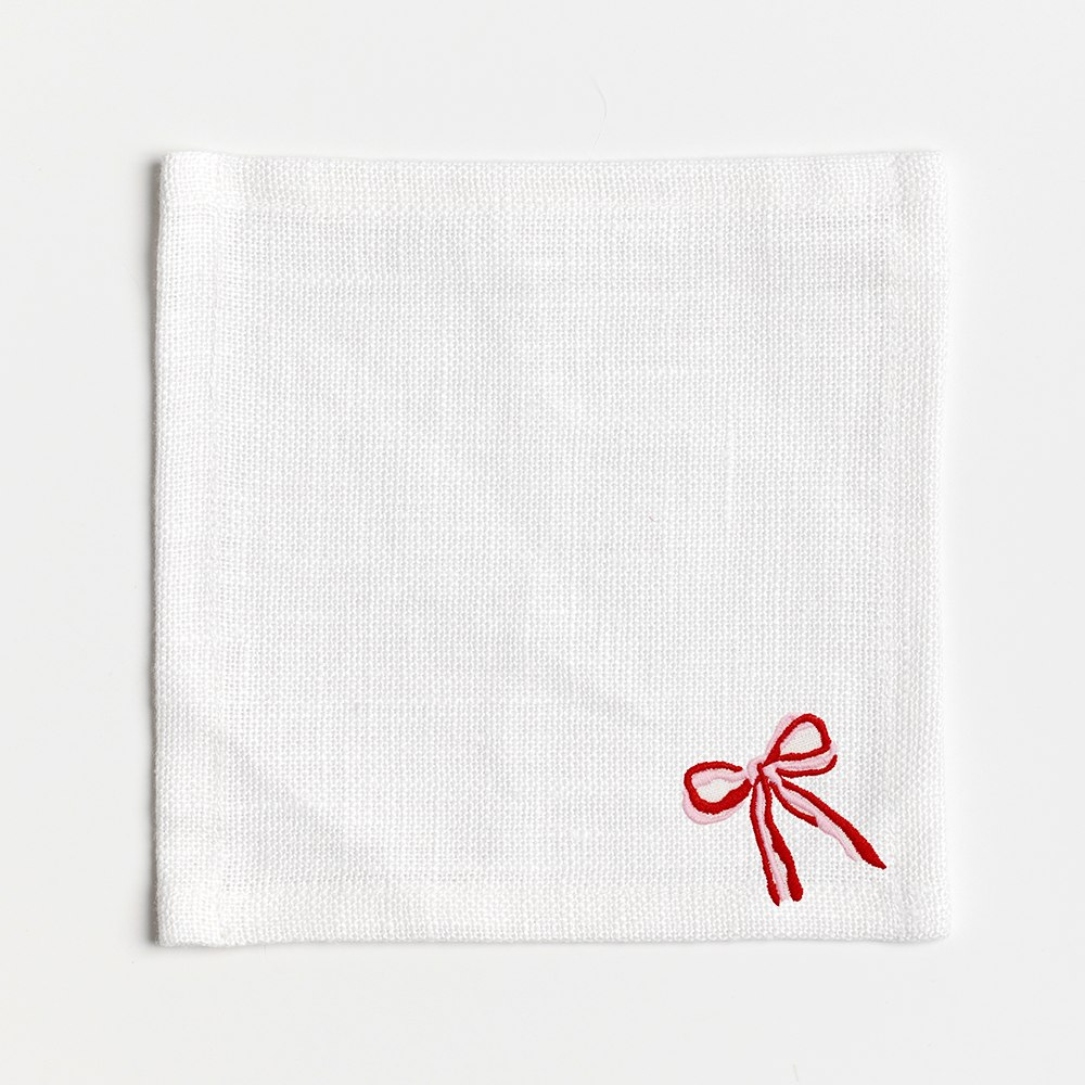 Peeking Holiday Bow Cocktail Napkins