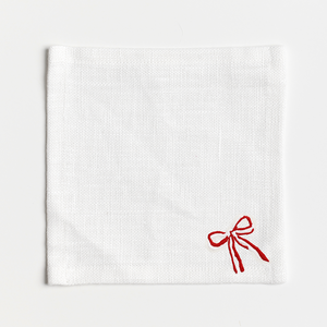 Peeking Holiday Bow Cocktail Napkins