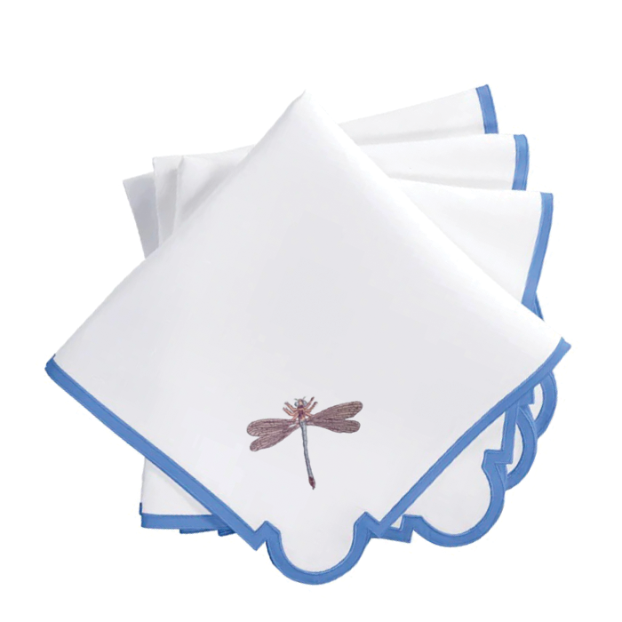 Chic Dragonfly Mirasol Dinner Napkins - Azure