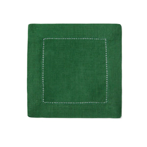 Festival 6x6 Customizable Linen Cocktail Napkins - Emerald