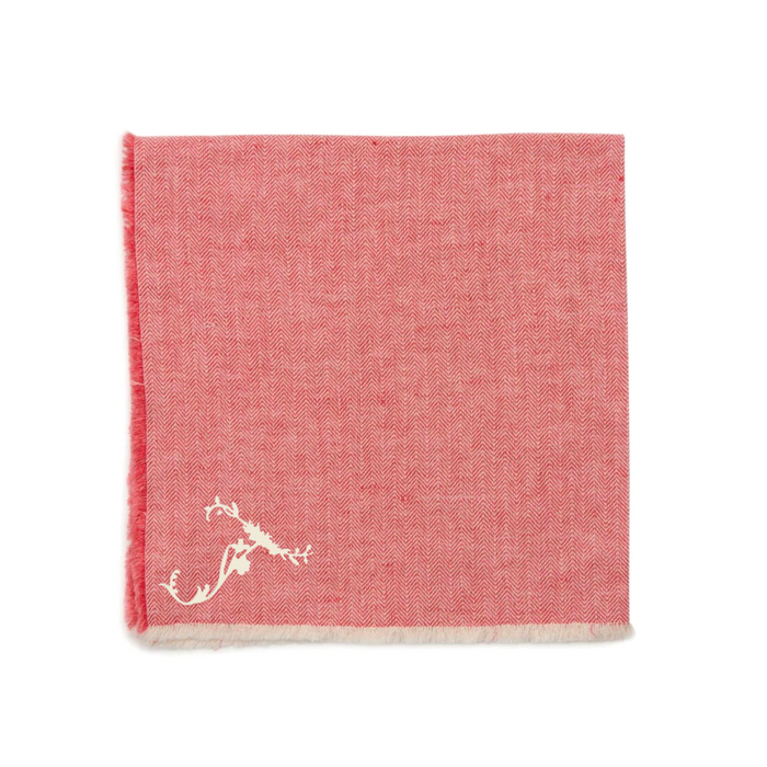 Herringbone Fringe Napkin with "T" Embroidery