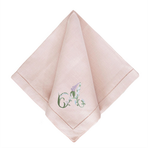 Floral Alphabet Dinner Napkins -Set of 4