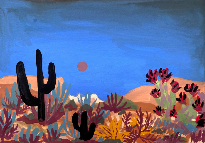 Little Blue Desert Miracle  |  Gouche on Paper, 2022
