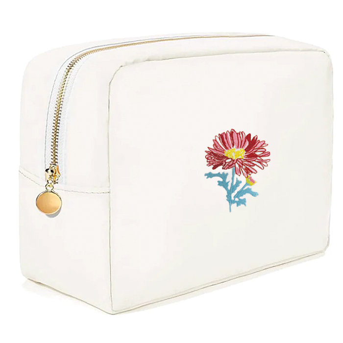 Summer Aster Nylon Cosmetic Bag