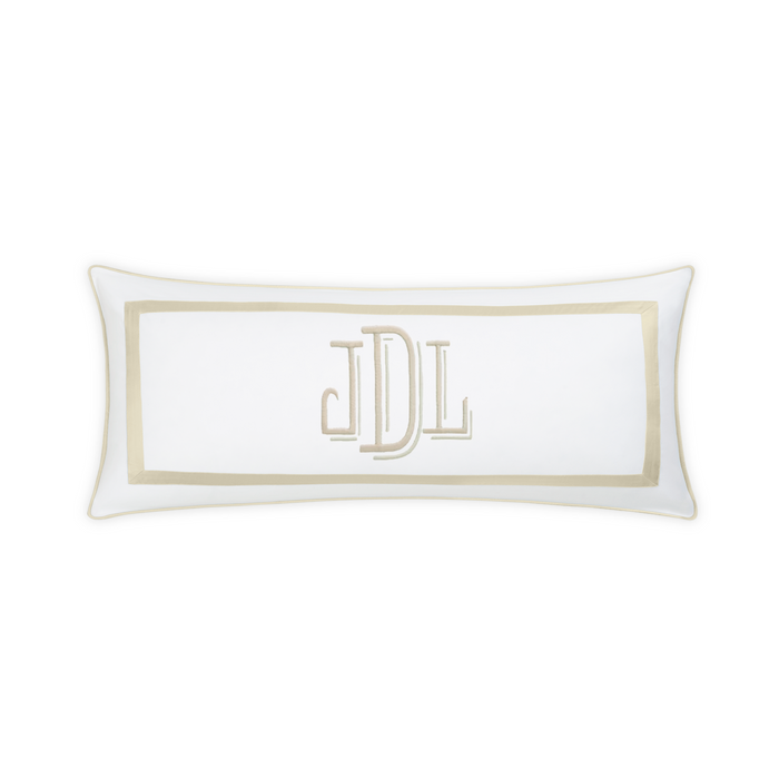 Embroidered Louise Pique Lumbar Pillow Cover - Dune
