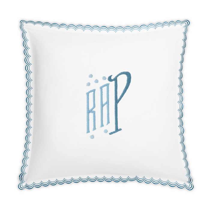 Embroidered Stella Euro Sham - Hazy Blue