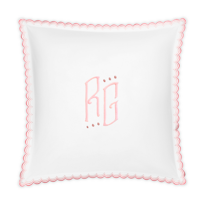 Embroidered Stella Euro Sham - Pink