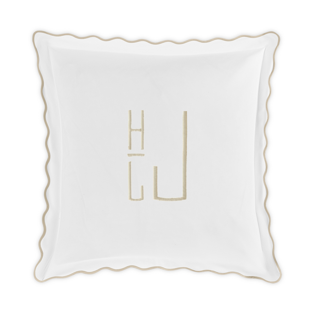 Embroidered Camilla Pique Sham - Dune