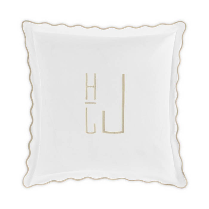 Embroidered Camilla Pique Sham - Dune