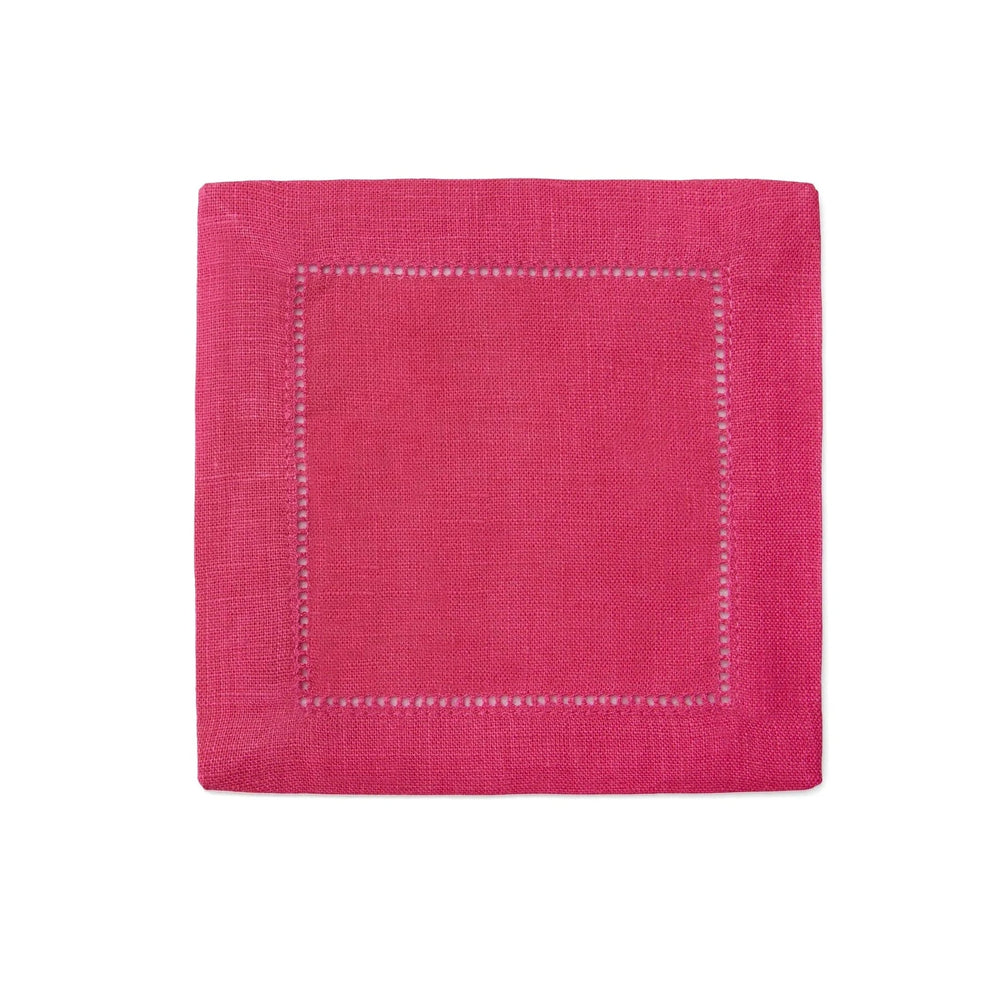 Festival 6x6 Customizable Linen Cocktail Napkins - Raspberry