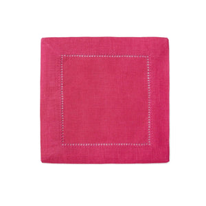 Festival 6x6 Customizable Linen Cocktail Napkins - Raspberry