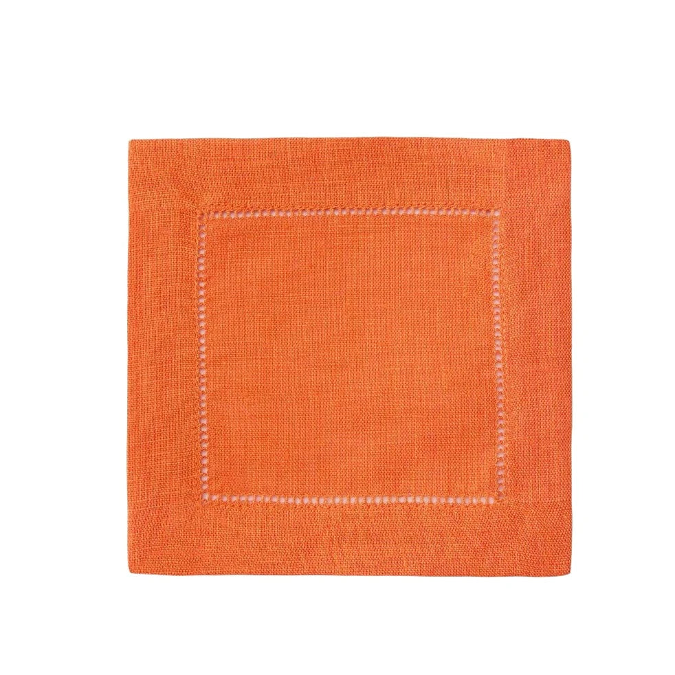 Festival 6x6 Customizable Linen Cocktail Napkins - Tangerine