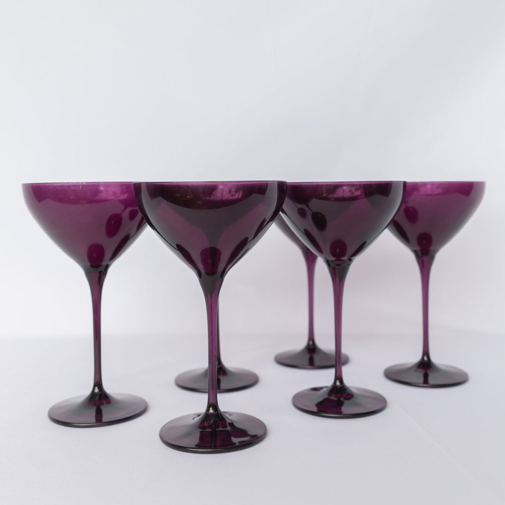 Extra Tall Martini Glasses. Set of Five Stemware. Three Purple and Two –  Anything Discovered