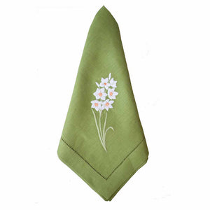 Daffodil Dinner Napkins - Green