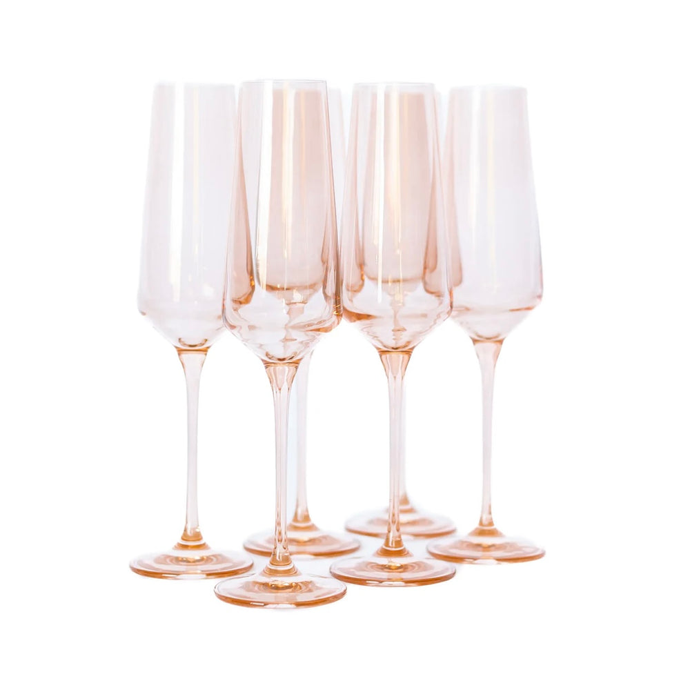 Champagne Flute Stemware Glasses - 9 colors