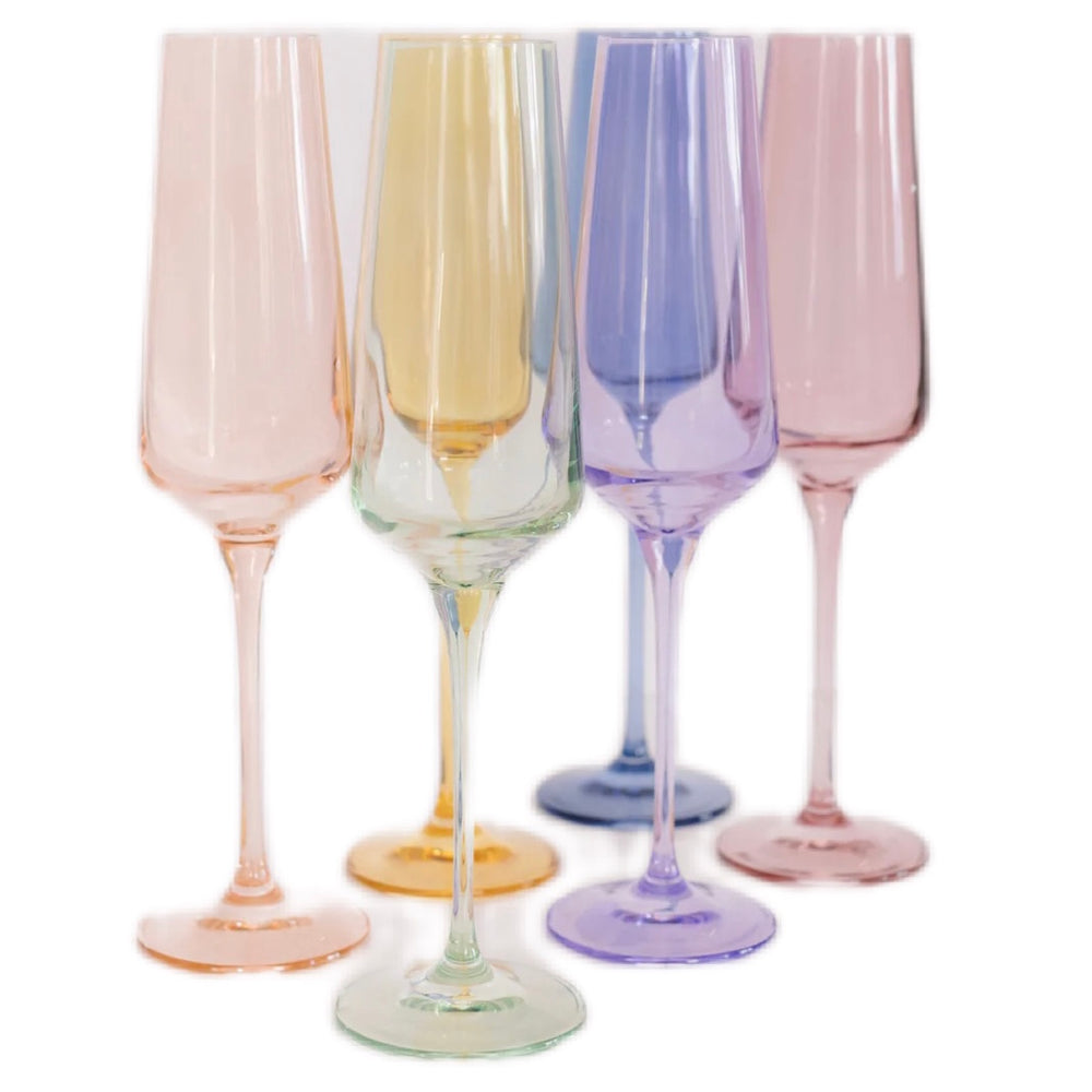 Mixed Champagne Flute Stemware Glasses