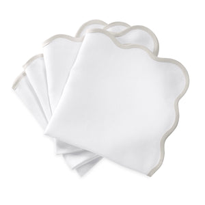 Scallop Edge Dinner Napkins - Classic Grey
