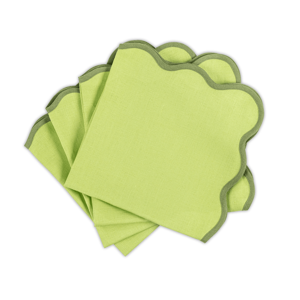 Scallop Edge Dinner Napkins - Peridot / Grass