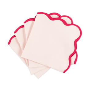 Scallop Edge Dinner Napkins - Pink / Azalea