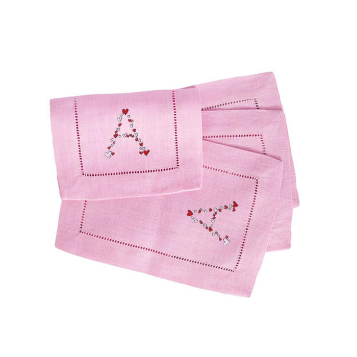 Hearts Cocktail Napkins in Pink