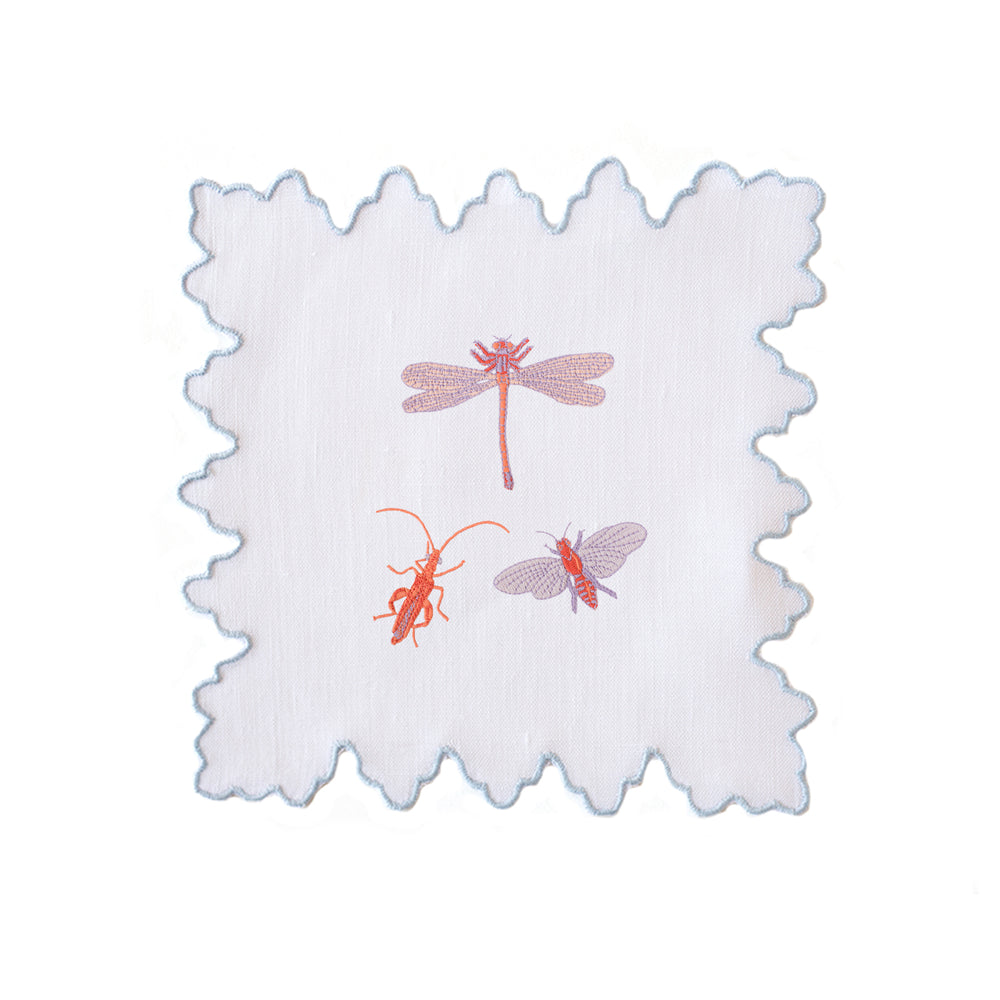 Chic Insects Cocktail Napkins - Blue