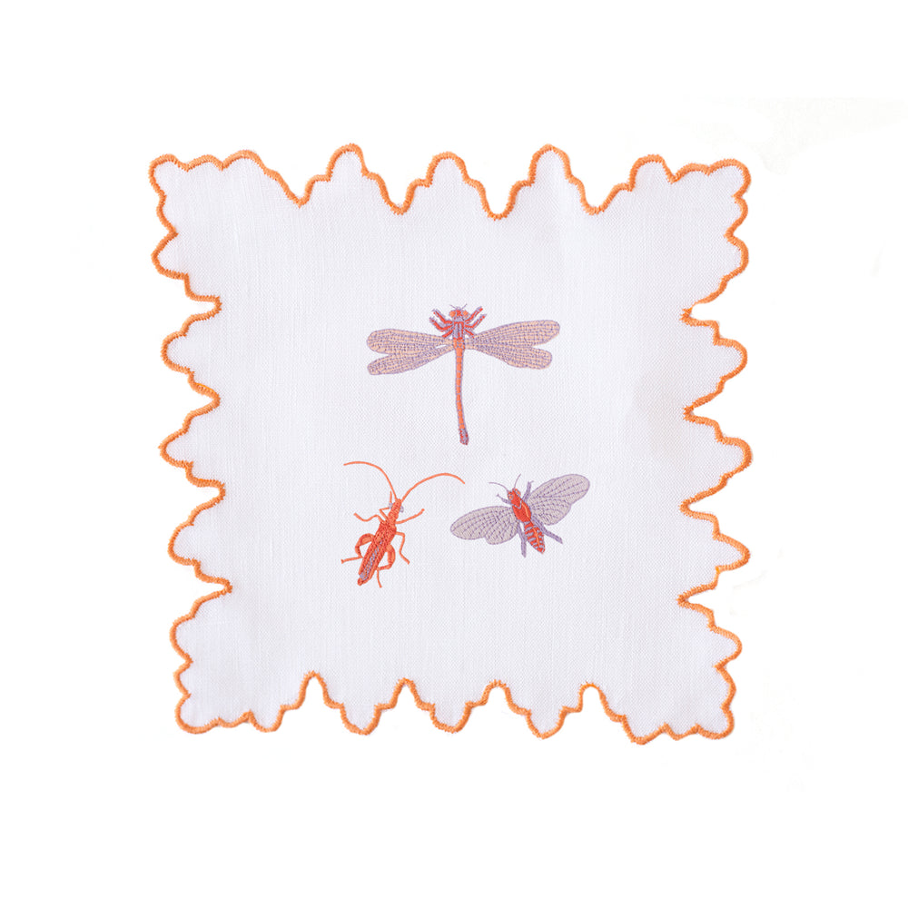 Chic Insects Cocktail Napkins - Orange