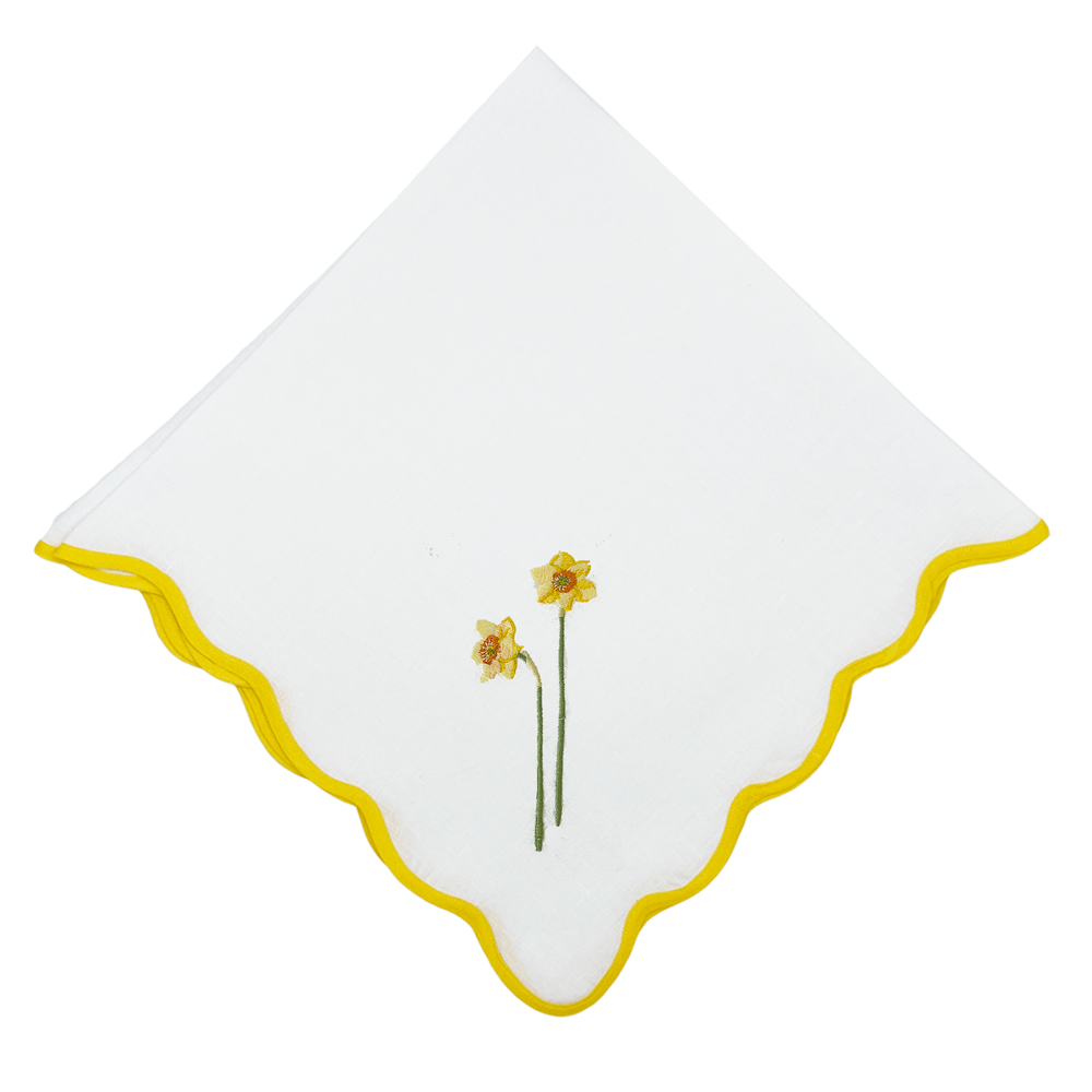 Daffodil on Yellow Dinner Napkins