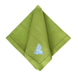 Holiday Icons Lime Linen Dinner Napkin