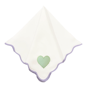 Hearts on Lavender Wave Dinner Napkins