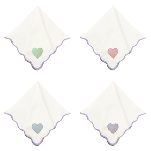 Hearts on Lavender Wave Dinner Napkins