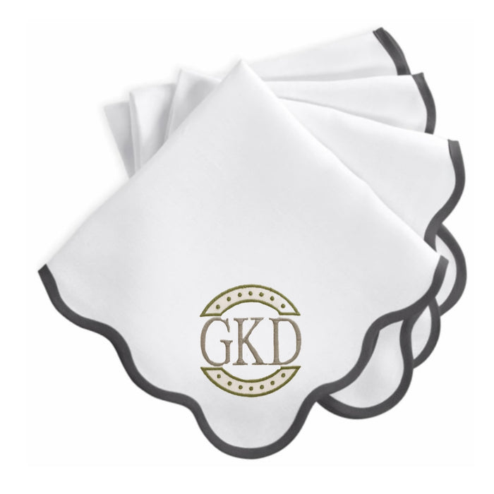 Scallop Edge Dinner Napkins - Smoke Grey